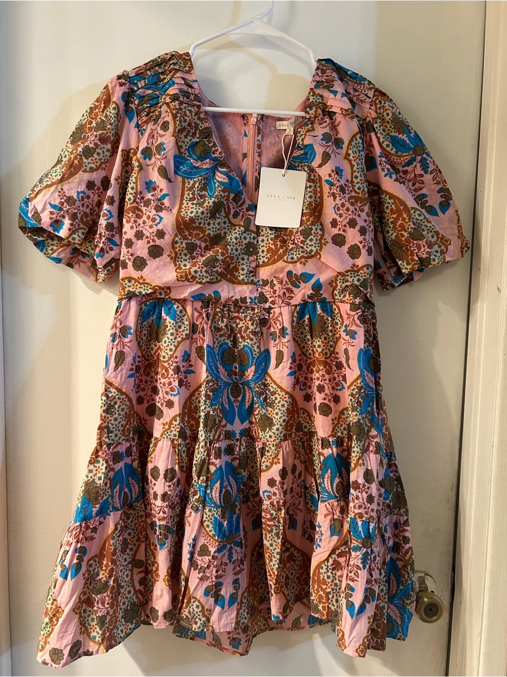 Anna Cate NWT Floral Paisley Tiered Dress in Pink and Blue